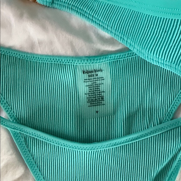 Kulani Kini Turquoise Ribbed Bikini Set medium - Picture 4 of 5